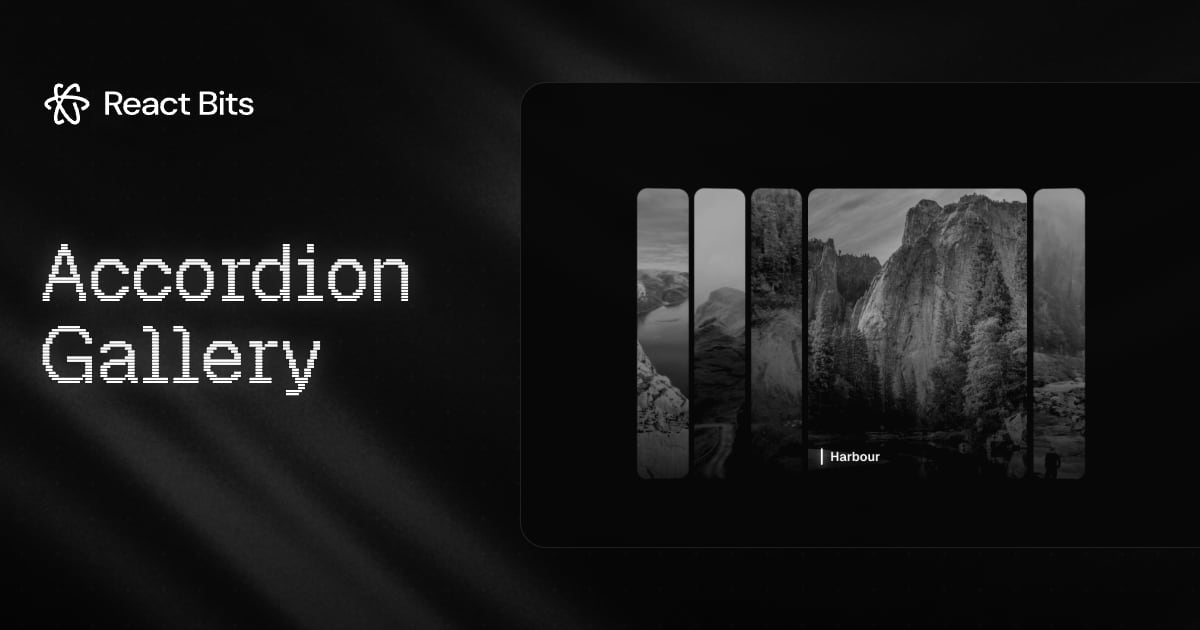 Accordion Gallery, a React Bits component