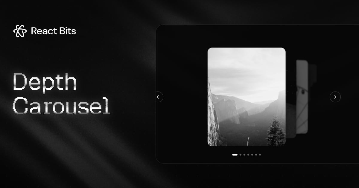 Depth Carousel, a React Bits component