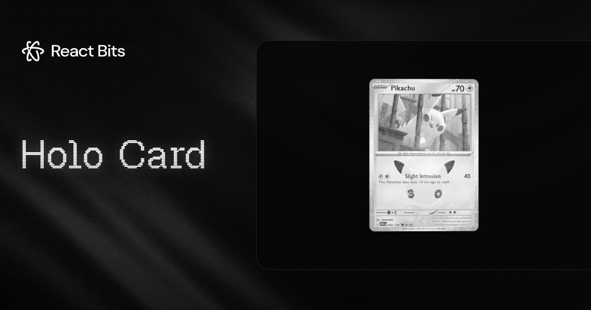 Holo Card, a React Bits component