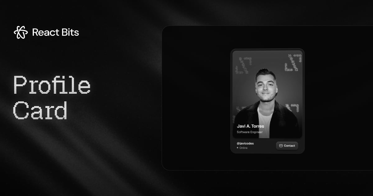Profile Card, a React Bits component