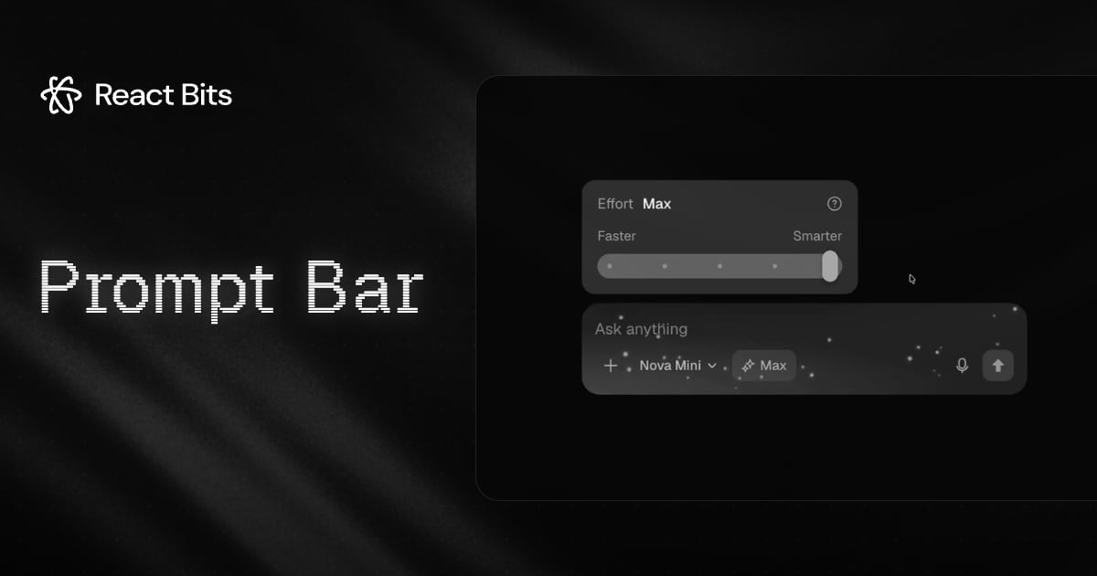 Prompt Bar, a React Bits component
